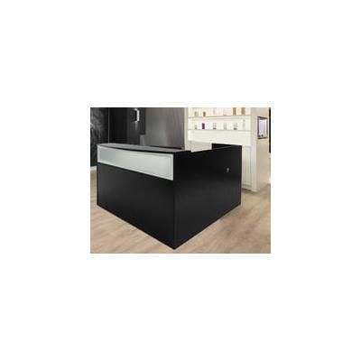 Black L-Shape Salon Desk Shell - Drawers Sold Separately
