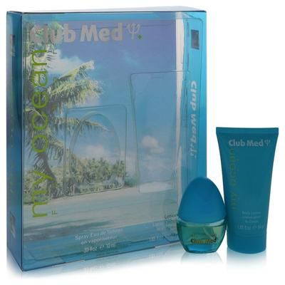 Club Med My Ocean For Women By Coty Gift Set - .33 Oz Mini Edt Spray + 1.85 Oz Body Lotion