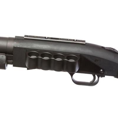 Mesa Tactical SureShell Aluminum Carrier for Moss 500/590 and Mav 88 12-GA Black 4-Shell 91240