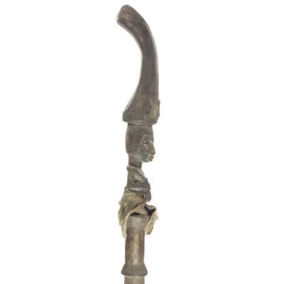 God of Thunder,'Hand Crafted Sese Wood Decorative Walking Stick from Ghana'