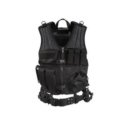 Rothco Cross Draw MOLLE Tactical Vest Black 6491-Black-Regular
