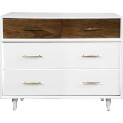 Babyletto Eero 4-Drawer Dresser - White/Natural Walnut