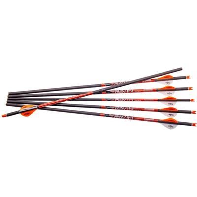 Ravin Xbow Arrow Carbon W/2in Offset Vanes 400gr .003in 6pk R138