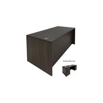 Charcoal Rectangular Managers Desk w/6 Drawers