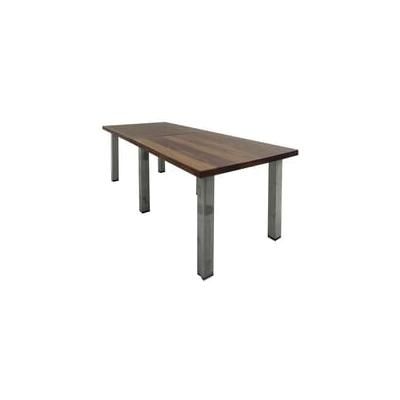 Solid Wood Rectangular Conference Table in Chocolate with Industrial Steel Legs - 8' x 3'