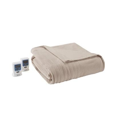 Beautyrest Electric Micro Fleece King Heated Blanket in Beige - Olliix BR54-0182