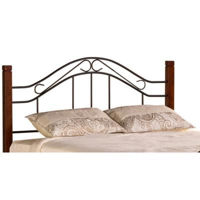 Hillsdale Furniture Matson Full/Queen Metal Headboard with Frame and Cherry Wood Posts, Black - 1159HFQR