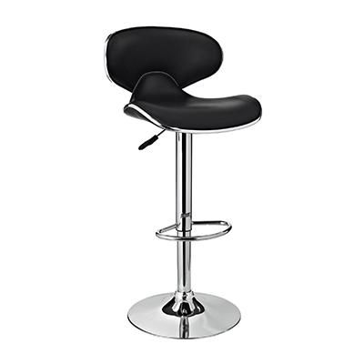 Chrome and Black PU Barstool - Powell Furniture 171-890