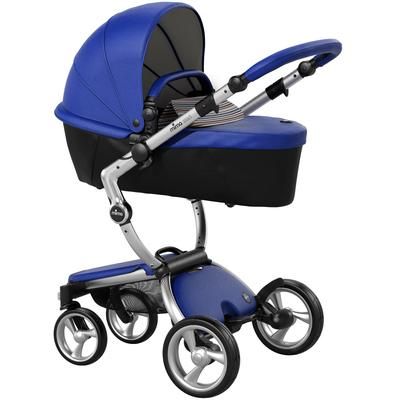 Mima Xari Complete Stroller, Silver - Royal Blue / Autumn Stripes