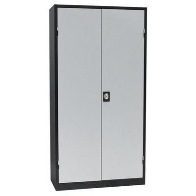 Armoire Porte Battante 2000 100 X 195 Cm Noir/aluminium - Manutan Expert
