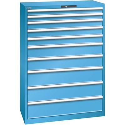 Armoire 10 Tiroirs 1023x572x1450mm-charge 200kg-bleu Clair - Lista