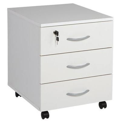 Caisson Mobile 3 Tiroirs 59 Cm Blanc - Buronomic