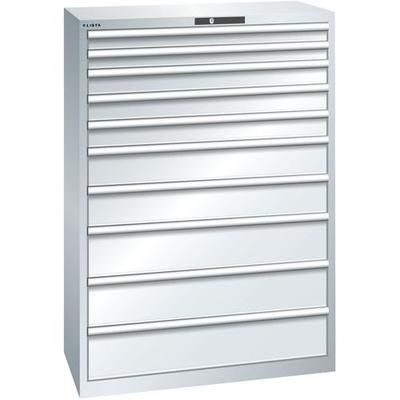 Armoire 10 Tiroirs 1023x572x1450mm-charge 75kg-gris - Lista