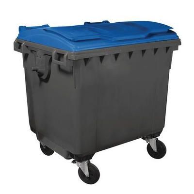 Conteneur - 1100l - Corps Gris Et Couvercle Bleu - Mobil Plastic