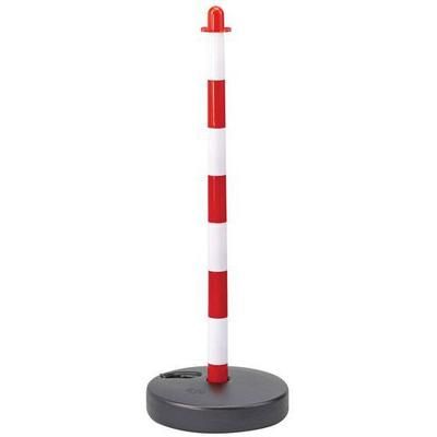Potelet Sur Coupelle Ronde Haut 90cmcouleur Blanc Et Rouge - Mottez