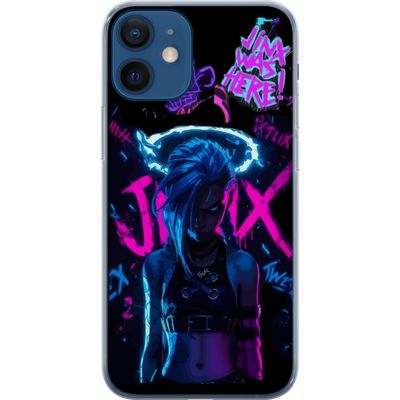Kompatibelt Mobildeksel til Apple iPhone 12 Arcane Jinx plakat League of Legends LoL graffiti neon anime Netflix spillkarakter fanart design