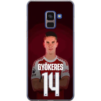 Kompatibelt Mobildeksel til Samsung Galaxy A8 (2018) Arsenal 14 Viktor Gyökeres Fotballinspirert design med Gyökeres i rød matchtrøye nummer 14