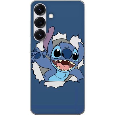 Kompatibelt Mobildeksel til Samsung Galaxy S25 Disney Stitch Lilo og Stitch blå figur søt alien kawaii tegneseriefigur morsom plakat retro design