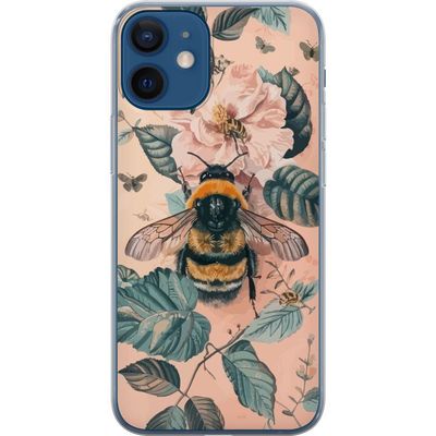 Kompatibelt Mobildeksel til Apple iPhone 12 mini Humle på blomst i pastellfarger vakker naturinspirert design som formidler rolig energi og harmoni
