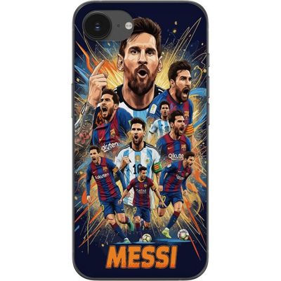 Kompatibelt Mobildeksel til Apple iPhone 16e Messi plakat Argentina Barcelona fotballlegende GOAT VM nummer 10 fotballspiller retro kunst