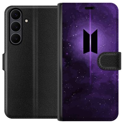 Kompatibelt Lommeboketui til Samsung Galaxy S25 FE BTS kpop logo lilla galakse plakat romdesign koreansk band hær symbol stjernehimmel musikk fan kun
