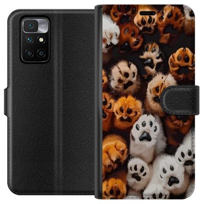 Kompatibelt Lommeboketui til Xiaomi Redmi 10 Dyrenes poter i nærbilde, søtt og detaljert design fylt med varme, mykhet og leken energi