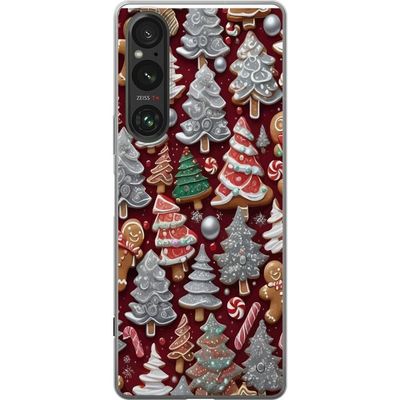 Kompatibel Mobilcover til Sony Xperia 1 VI Julemotiv med peberkage træer og vinterstemning