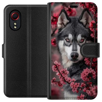 Kompatibelt Lommeboketui til Samsung Galaxy Xcover 5 Ulve Røde Øyne Dyr Fantasi Mørk