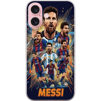 Kompatibelt Mobildeksel til Apple iPhone 16 Messi plakat Argentina Barcelona fotballlegende GOAT VM nummer 10 fotballspiller retro kunst