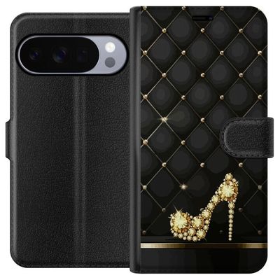 Kompatibelt Plånboksfodral till Google Pixel 10 Pro XL Exklusiv klacksko i guld med juvellika detaljer