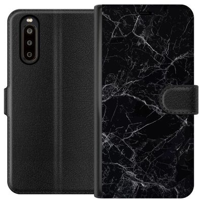 Kompatibel Tegnebogsetui til Sony Xperia 10 II Marmor Sort