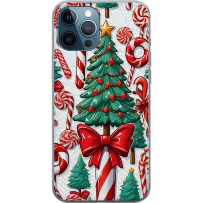 Kompatibelt Mobildeksel til Apple iPhone 12 Pro Julgran plakat Juletre polkagris godteri ferie godteri julmotiv retro kandis design kunst