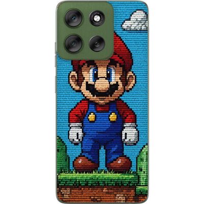 Kompatibelt Mobildeksel til Motorola Moto G56 Nintendo Super Mario plakat retro gaming 8bit pikselkunst spill klassisk helt muraldesign figur