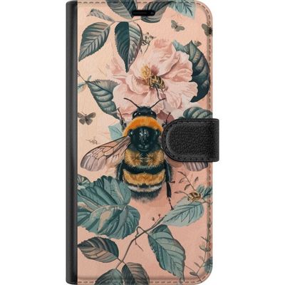 Kompatibelt Lommeboketui til Xiaomi Redmi Note 14 5G Humle på blomst i pastellfarger vakker naturinspirert design som formidler rolig energi og harmo