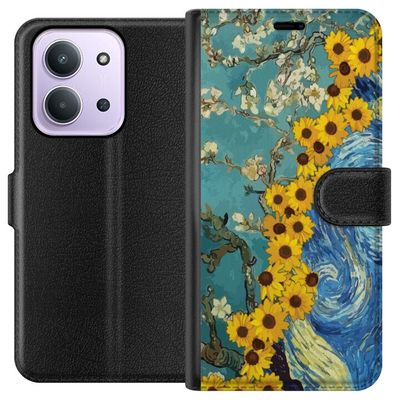 Kompatibelt Lommeboketui til Xiaomi Redmi 15C Van Gogh plakat solsikke Starry Night kunst blomster maleri artistisk retro kunst impresjonisme design