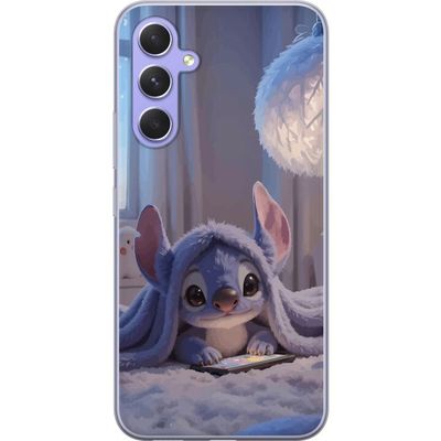 Kompatibelt Mobildeksel til Samsung Galaxy A54 Stitch under teppe med telefon kveldskos i blå toner sjarmerende drømmeaktig design for alle som elske