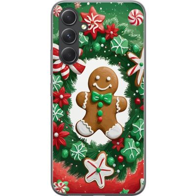 Kompatibelt Mobildeksel til Samsung Galaxy A55 Jule pepperkake plakat pepperkake feriekaker julgrans godteri søtsaker jul motiv retro design