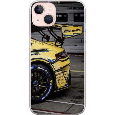 Kompatibelt Mobildeksel til Apple iPhone 13 AMG Mercedes plakat racingsportsbil gul luksus bil tysk merke motorsport design retro