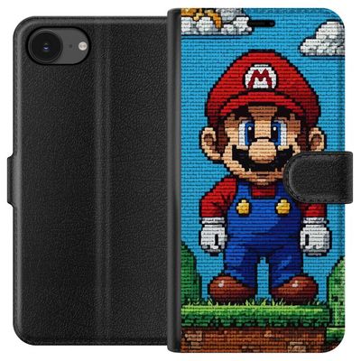 Kompatibelt Lommeboketui til Apple iPhone 16e Nintendo Super Mario plakat retro gaming 8bit pikselkunst spill klassisk helt muraldesign figur