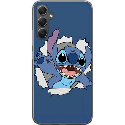 Kompatibelt Mobildeksel til Samsung Galaxy A16 5G Disney Stitch Lilo og Stitch blå figur søt alien kawaii tegneseriefigur morsom plakat retro design