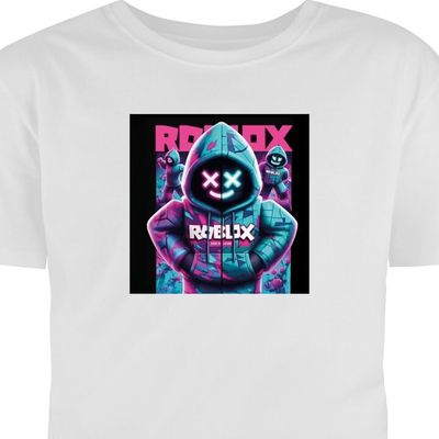 Barn T-skjorte Neon Roblox Warrior Hvit 9-11 År
