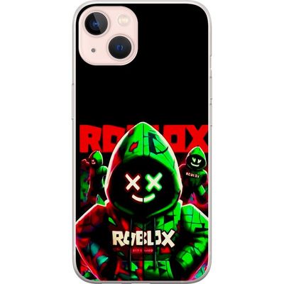 Kompatibelt Mobildeksel til Apple iPhone 13 Roblox Shadow Squad Design mørk neon-inspirert stil med grønne og røde kontraster for et kult intenst uts