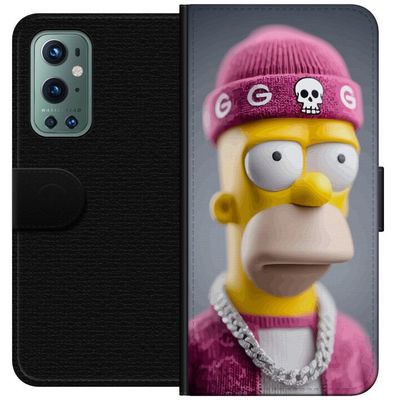 Kompatibelt Lommeboketui til OnePlus 9 Pro Homer Simpson inspirert karakter i rosa beanie kjede og gatestil, perfekt for fans av Simpsons og moderne