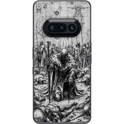 Kompatibelt Mobildeksel til Nothing Phone (3a) Middelalderkriger Ridder Slagmark: kriger, ridder, rustning, episk, slagmark, svart og hvit, fantasi,