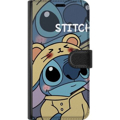 Kompatibelt Lommeboketui til Motorola Moto E15 Disney Stitch blå alien med skilpadde figur