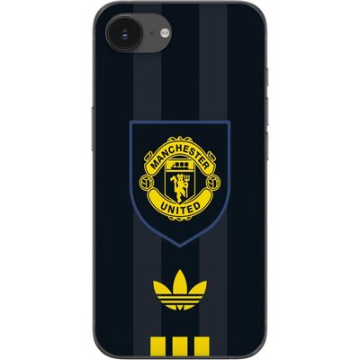 Kompatibelt Mobildeksel til Apple iPhone 16e Manchester United plakat Adidas våpen fotballklubb Premier League logo gul svart retro design kunst