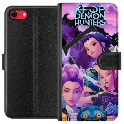 Kompatibelt Lommeboketui til Apple iPhone 8 K-Pop Demon Hunters anime inspirert futuristisk by med tre heltinner og lilla neonlys