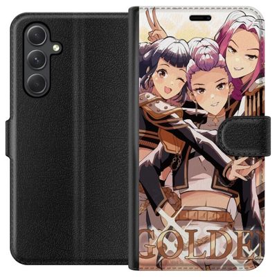 Kompatibelt Lommeboketui til Samsung Galaxy A05s K-Pop Demon Hunters gull og svart anime trio - kraftfull K-pop-inspirert e-sportdesign med detaljert