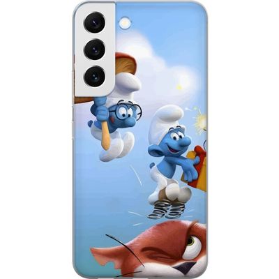 Kompatibelt Mobildeksel til Samsung Galaxy S22 5G Smurforna plakat blå komiske figurer retro tegneserie Schtroumpfs serie barndom klassiske karaktere