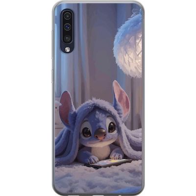 Kompatibelt Mobildeksel til Samsung Galaxy A50 Stitch under teppe med telefon kveldskos i blå toner sjarmerende drømmeaktig design for alle som elske